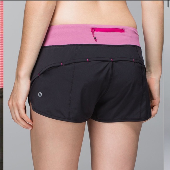 lululemon athletica Pants - Lululemon black and hot pink running shorts